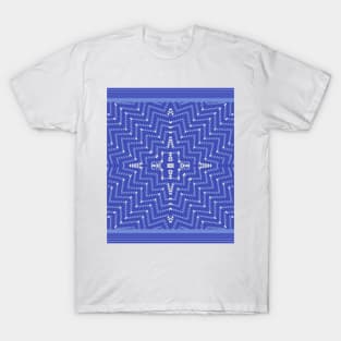Shibori Ikat Indigo Blue Pattern T-Shirt
